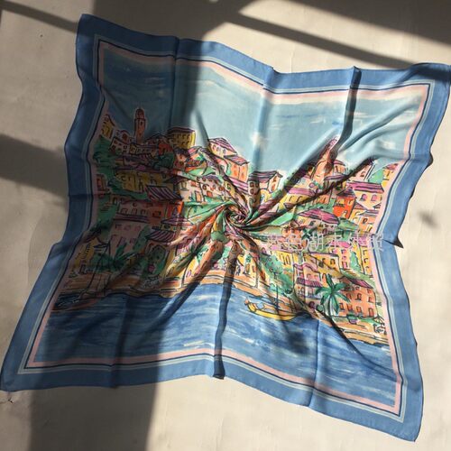 AS-WJ-140 精美的艺术画一般 好美!外贸出口美国原单 大方巾披肩