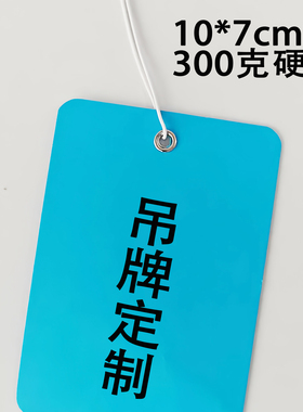 蓝色彩纸圆角硬纸吊牌货位标示鸡眼铁扣铁丝手写登记包装标签定制