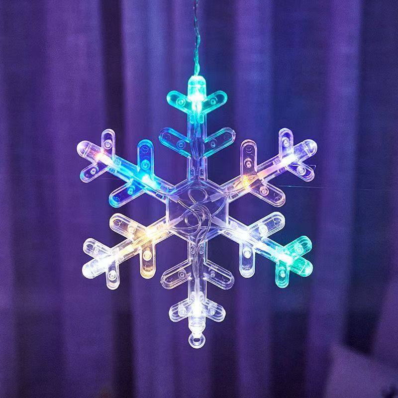 LED雪花窗帘灯窗户圣诞节装饰节日布置彩灯卧室房间装扮灯串
