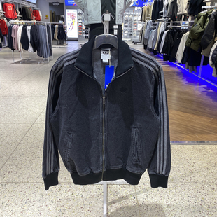 阿迪达斯三叶草复古休闲风男2026新款立领牛仔拉链夹克外套KD1516