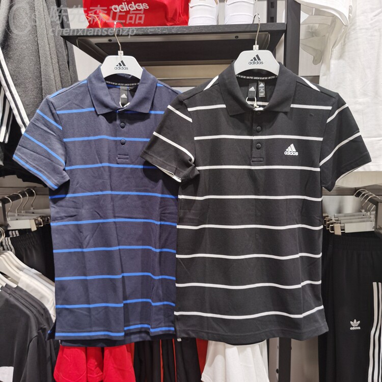 阿迪达斯正品夏季新款男子休闲运动翻领透气条纹POLO衫短袖HE7434,运动服/休闲服装,运动POLO衫,淘宝优惠券,粉丝福利购,淘宝优惠卷