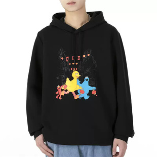 阿迪达斯男子卫衣春秋连帽针织跑步训练宽松运动印花套头衫 HD7296