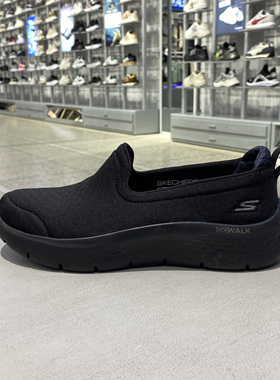 斯凯奇正品女鞋2025夏新款一脚蹬健步鞋运动休闲鞋124825-BBK-BLK