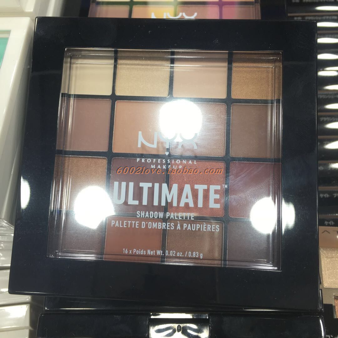 美国nyx16色眼影盘珠光闪片哑光提亮高光立体修容鼻影大地色日常