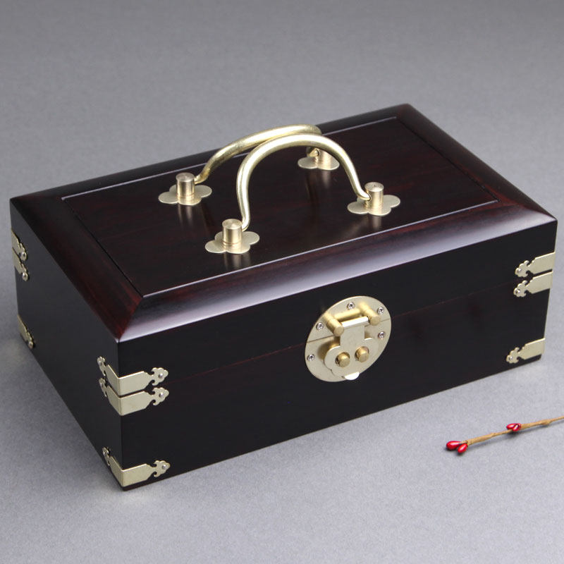 红木紫檀复古中式首饰盒木质珠宝玉器收纳盒饰品收藏盒储物盒结婚