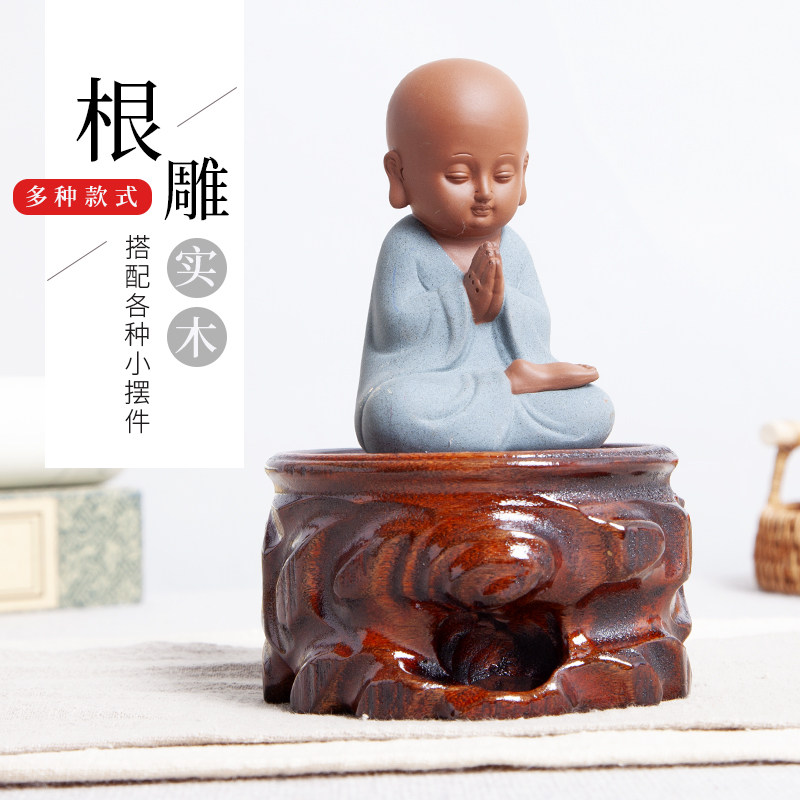 实木奇石盆景茶具摆件底座图片