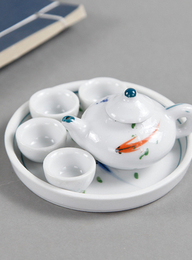 迷你童子茶具摆件指尖工艺品酒柜装饰品摆件