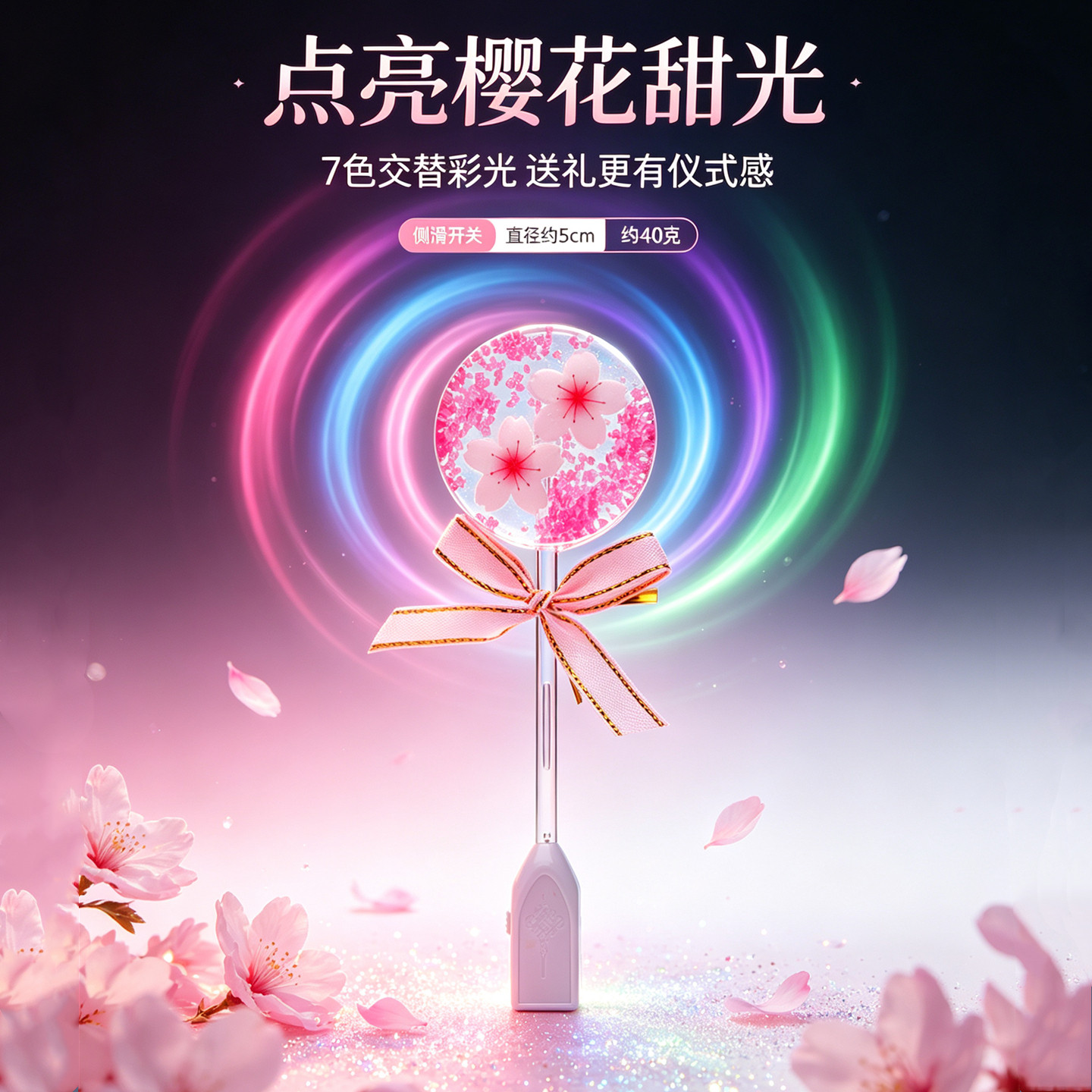 闪灯发光星空创意网红樱花棒棒糖生日颜值少女心可爱小零食教师节图片