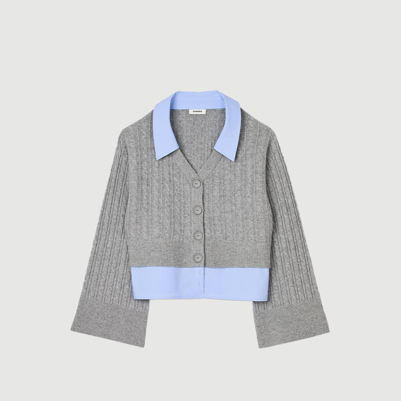 SANDRO女装时尚拼接针织毛衣