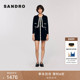 末6折SANDRO2025秋冬新款 女装 法式 季 黑色饰边翻领竖排扣针织开衫