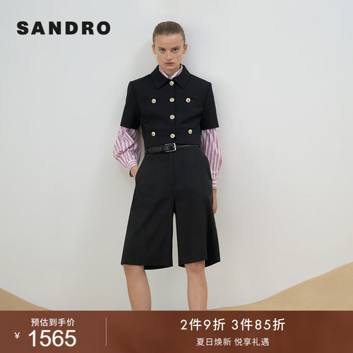 SANDRO女装时尚黑色短款外套