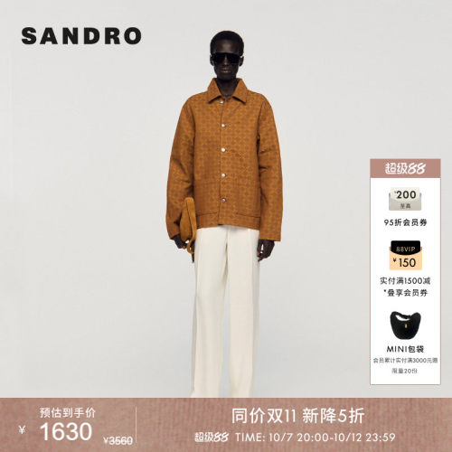 SANDRO棋盘格花纹工装夹克