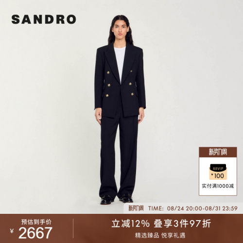 SANDRO女装法式黑色西装外套