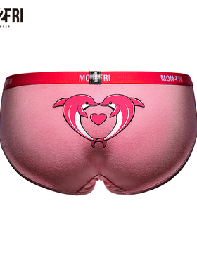 mon2fri潮牌性感内裤女士薄款情侣内裤粉红色少女可爱三角裤礼盒