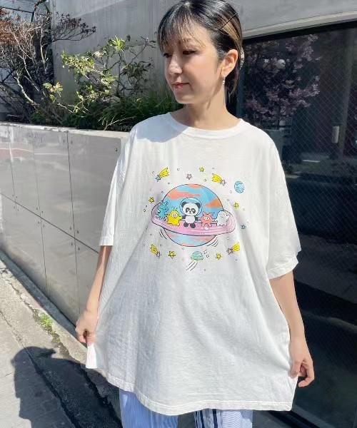 日系卡通精梳纯棉女小众tee图片