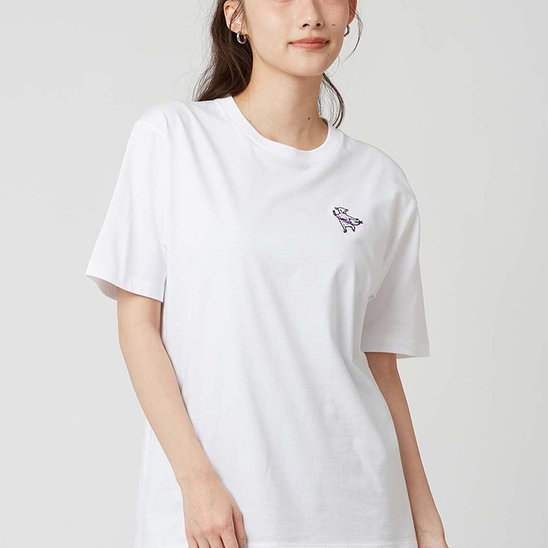 日系小众羊排忍者飞镖刺绣logo重磅纯棉t恤女短袖夏季圆领亲子装