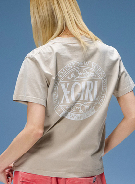 E2091中性直身短袖T恤洗水做旧款FADED CIRCLE LOGO SS TEE女上衣