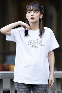 日系xgirl字母umezz印花t恤女白色短袖街头纯棉休闲夏季圆领上衣