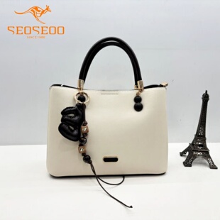 SEOSEOO/九州袋鼠女包2026新款商场同款时尚撞色手提包单肩792495