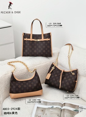 啄女包专柜正品2026新款商场同款印花高级感手提包休闲腋下包2949
