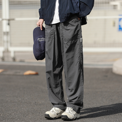 机能风宽松运动工装长裤