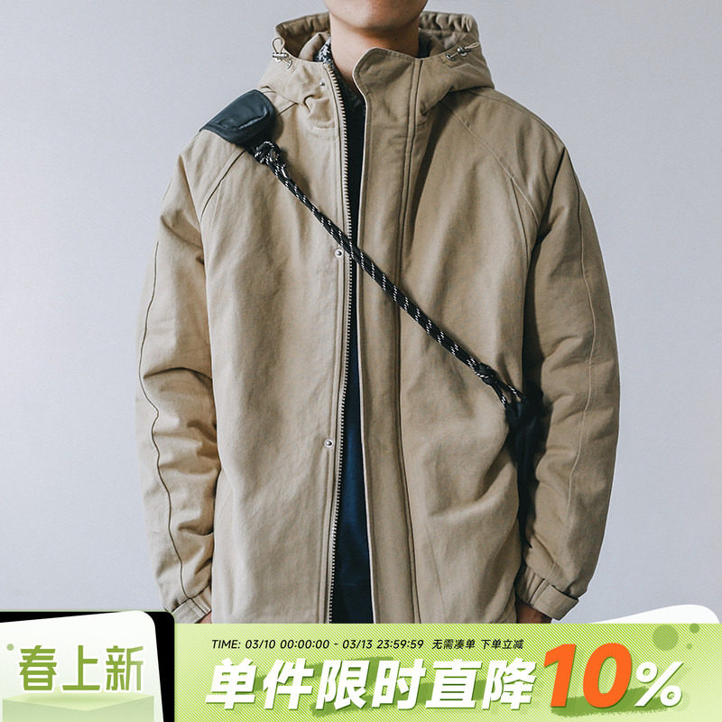 加厚HEEMKIZOO日系冬季保暖工装棉服男装潮休闲情侣新款棉衣外套