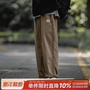 休闲裤 嘿马七作日系复古春秋款 宽松直筒裤 长裤 子潮牌 男生户外工装