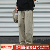 宽松休闲户外长裤 嘿马七作日系复古男女春秋款 刺绣logo潮牌直筒裤