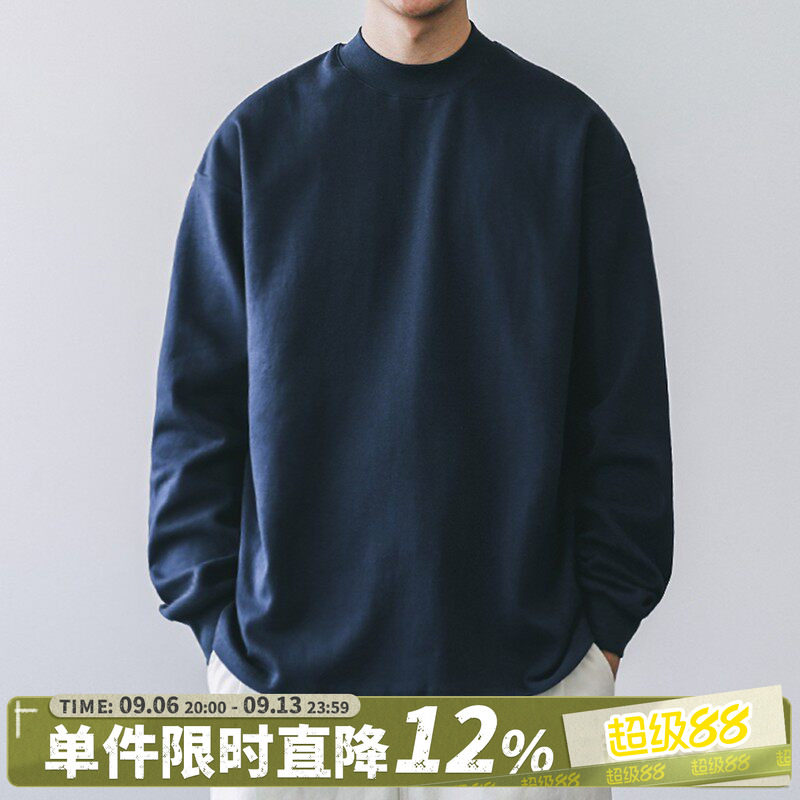 嘿马七作长袖T打底衫半高领情侣图片