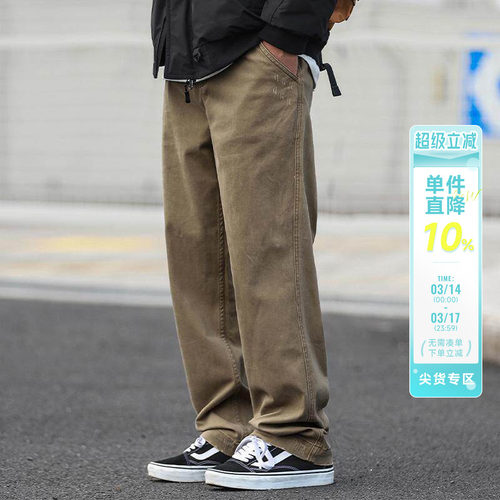 做旧水洗工装裤宽松休闲微锥长裤