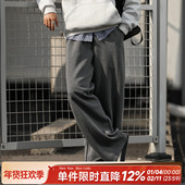 春季 阔腿裤 男士 380g重磅嘿马七作美式 空气层休闲裤 宽松卫裤 长裤 子