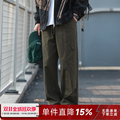 嘿马七作分割拼接休闲裤春秋款