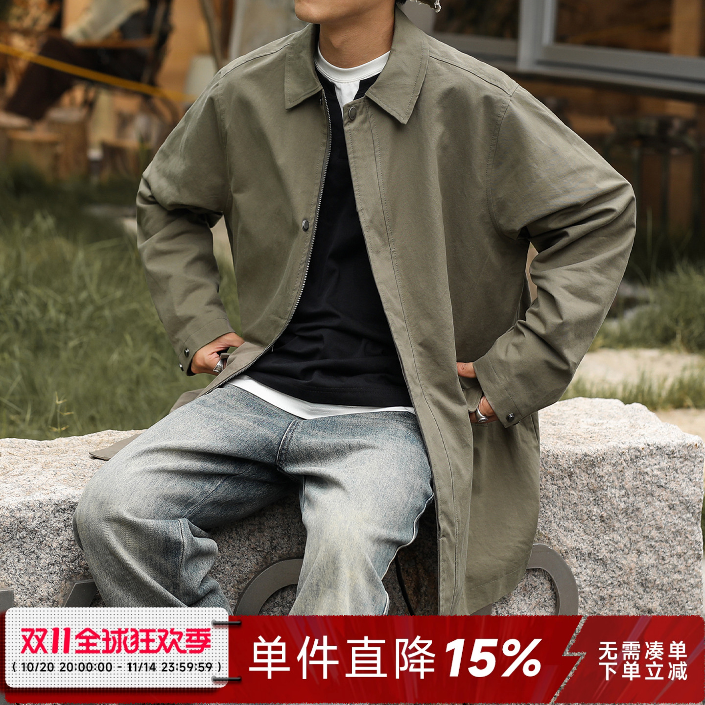 日系复古秋季男士工装夹克