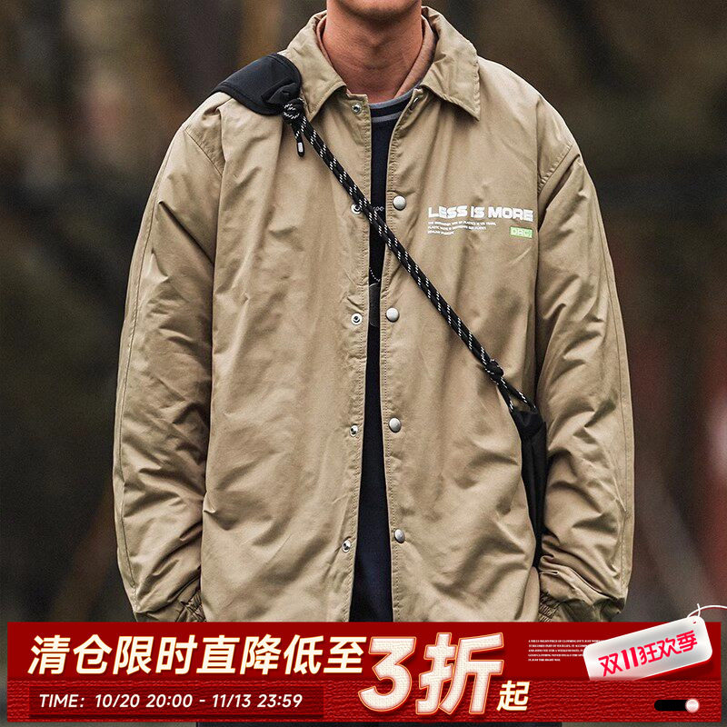 嘿马七作现货男冬季飞行员休闲棉衣冲锋衣情侣宽松棉服外套潮