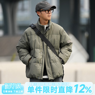 百搭舒适简约棉衣保暖外套 冬季 嘿马七作美式 复古立领羽绒服男士