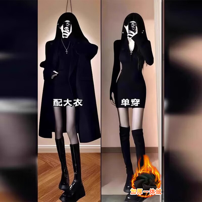 加绒呢子大衣秋冬2025新款赫本风韩系小个子气质毛呢外套直筒气质