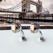 配饰商务礼物 现货英国TateossianRT玫瑰金海洋地球仪925银男西装