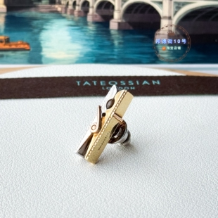 现货英国TateossianRT 限量925金银夹子胸针领针商务节日生日礼物