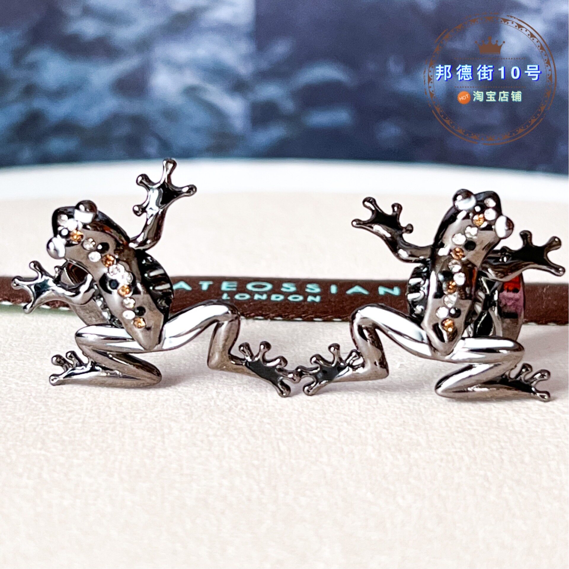 现货英国Tateossian RT水晶宝石机械小青蛙 男士衬衣袖钉生日商务