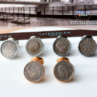现货英国TateossianRT金钱币限量925银男士 扣商务生日新年礼物 袖