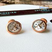 现货英国TateossianRT限复古磨砂玫瑰金机械袖 生日商务礼物 扣衬衫