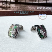 现货英国TateossianRT炫彩黑贝母英伦赛马袖 生日商务送礼物 扣男士