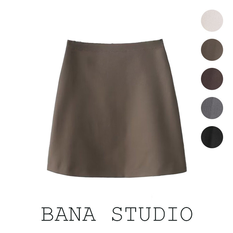 BANA外贸原单纯色高腰棕色半裙a字半身裙女2022年春秋季新款短裙,女装/女士精品,半身裙,淘宝优惠券,粉丝福利购,淘宝优惠卷
