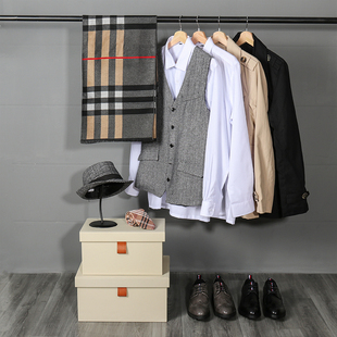 轻奢样板房摆件衣柜衣帽间样板间组合男士 衣服帽子收纳盒陈列道具