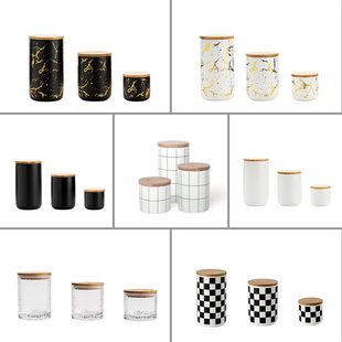 样板房厨房摆件密封收纳罐储蓄罐陶瓷罐创意展厅橱柜装饰品陈列