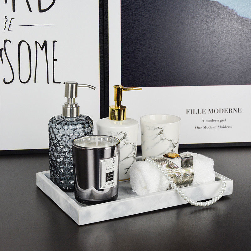 简约北欧大理石托盘卫生间浴室摆件样板房毛巾香薰蜡烛陈列道具在类目 家居饰品, 家饰软装搭配套装中 - 来自Buy2taobao.com提供专业的淘宝代购服务