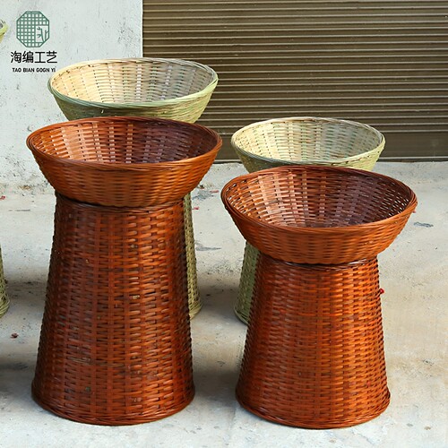 竹编蔬菜摆放筐果蔬茶叶篓展示筐