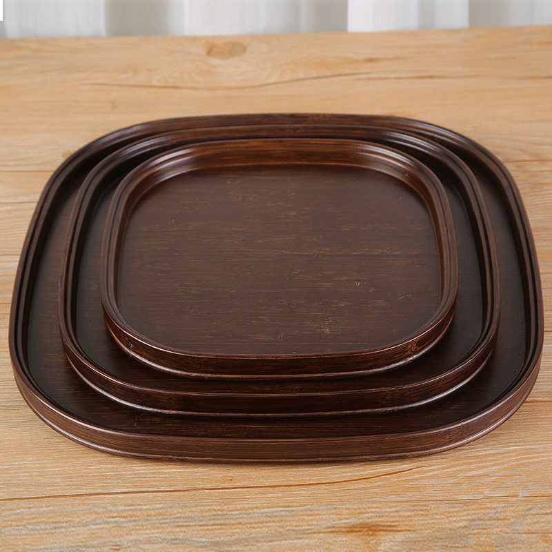竹制盘子胡桃色餐用托盘简约酒店家用茶具茶盘正方形干泡茶台餐盘,餐饮具,餐用托盘,淘宝优惠券,粉丝福利购,淘宝优惠卷