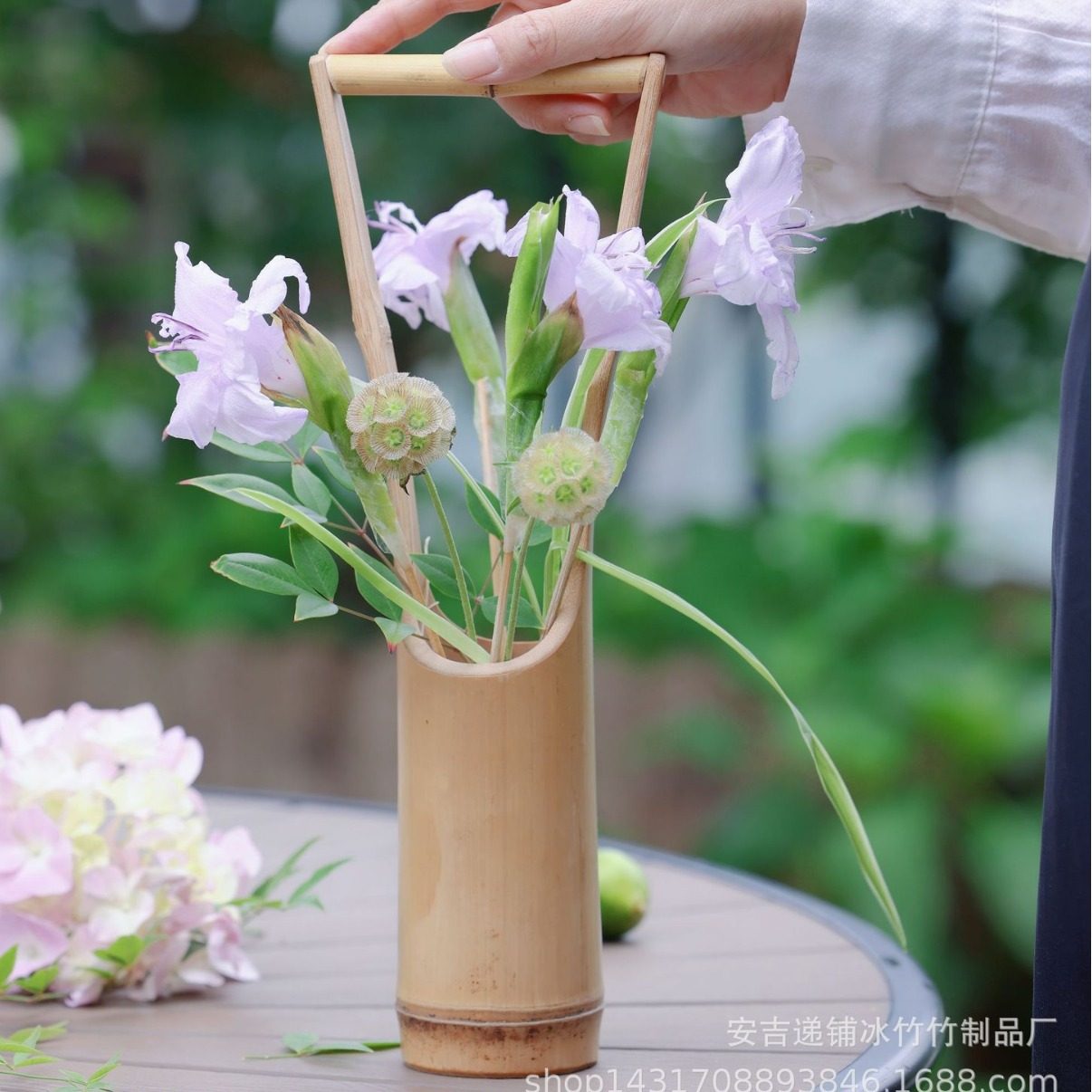 竹制干花竹筒花瓶茶道竹制复古花器禅意桌面插花摆件简约小型花盆,特色手工艺,竹编/竹雕,淘宝优惠券,粉丝福利购,淘宝优惠卷