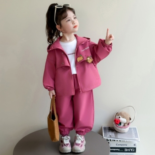 小女孩休闲运动加绒两件套潮 儿童洋气时髦春秋款 女童套装 2025新款